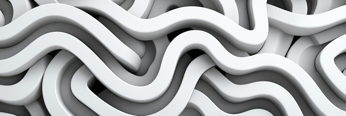 Leinwandbilder - An elegant pattern of interwoven lines and shapes that create a visual illusion of a moving maze, representing the intricate nature of navigating complex thoughts,