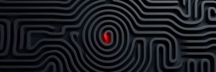 Leinwandbilder - An elegant pattern of interwoven lines and shapes that create a visual illusion of a moving maze, representing the intricate nature of navigating complex thoughts,