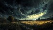 © SANDJAYA - Stormy Countryside with a Flocking of Birds