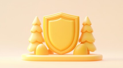 Poster - Digital Shield Illustration for Business Concepts
