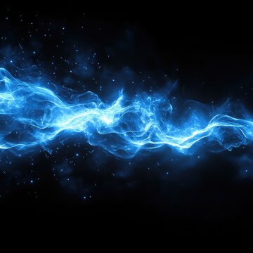 Glowing Blue Energy Waves Abstract Background