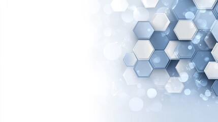 Fototapete - Abstract futuristic design with glowing hexagons and connections on a dark blue background, ideal for tech concepts and wallpapers