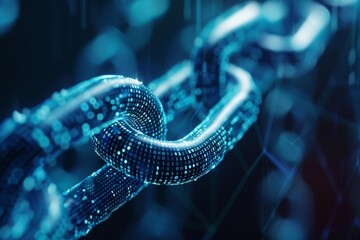 Poster - Abstract visuals symbolizing blockchain cryptography, Crypto market increasing background illustration, Big data abstract digital concept