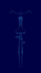 Poster - Blue bicycle with a seat. Vector illustration