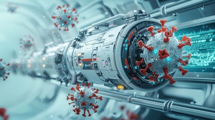 Poster - enhancing airport security futuristic virus particle detection scanner international airport technol