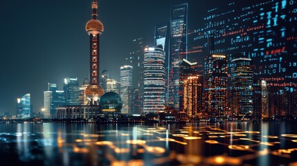 Fototapete - Global pandemic simulation in a futuristic urban environment an insight into c standard programming and its impacts