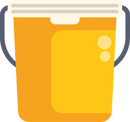 Poster - Simple illustration of a yellow plastic bucket with a metal handle and a white lid closed