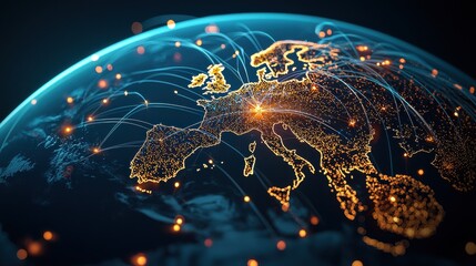 Fototapete - Emerging glowing virus icon from china global impact digital visualization technological environment global perspective fbcc standard compliance