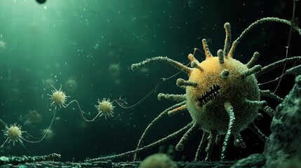 Fototapete - Exploring virus transmission dynamics through a symbolic network from standard origins in scientific environments
