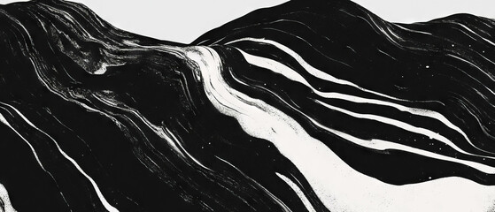 Aufkleber - Exploration of black ink gradients on a radiant white background showcasing smooth transitions