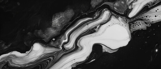 Aufkleber - Unique black ink textures with alcohol diffusion on a textured white background
