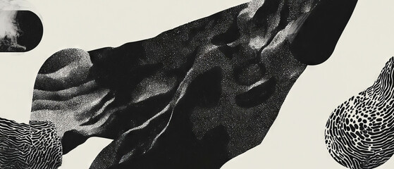 Poster - Intricate black ink patterns flowing across a crisp white background