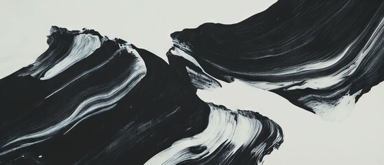 Poster - Dense black ink textures create bold contrasts against a solid white background