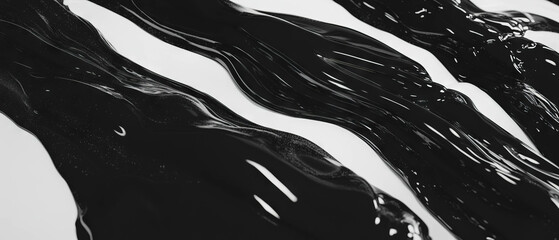Aufkleber - Smooth black ink applications on glossy white background with seamless transitions