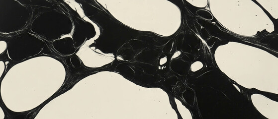 Fototapete - Intricate veined black ink patterns on a clear white background create stunning visual contrasts