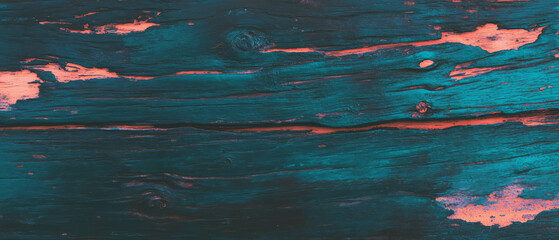 Poster - Vibrant acrylic-painted wood texture showcasing colorful brushstrokes and depth