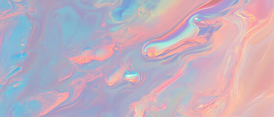 Poster - Vibrant aura quartz texture with iridescent coating and stunning rainbow colors
