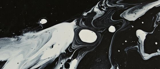 Aufkleber - Ink blooms spread across a white background creating abstract textures