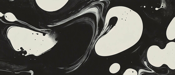 Aufkleber - Unique patterns of blotted ink showcasing irregular shapes and varied densities
