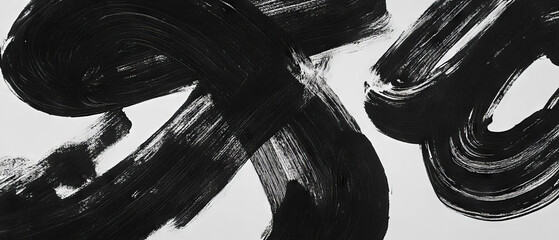 Poster - Elegant calligraphic ink patterns showcasing varied strokes and textures on paper