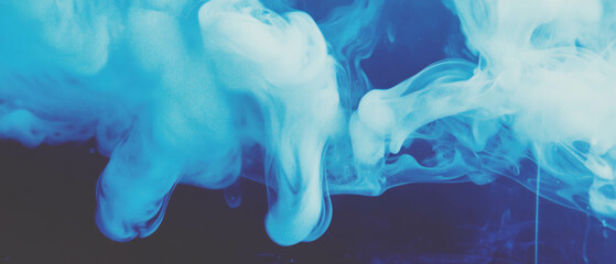Aufkleber - Exploring the rich texture and smooth flow of calligraphy ink in vibrant blue tones