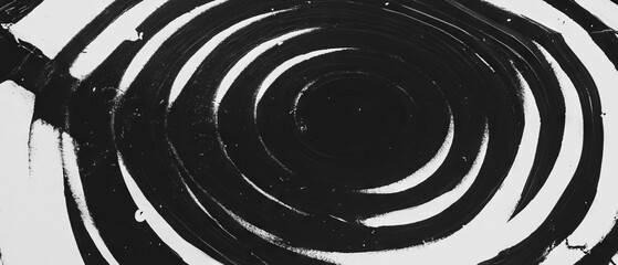 Poster - Concentric black ink rings creating a visual rhythm against a pure white background