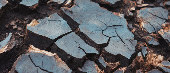 Aufkleber - Cracked bark texture showcasing rough brown patterns and natural variation in details
