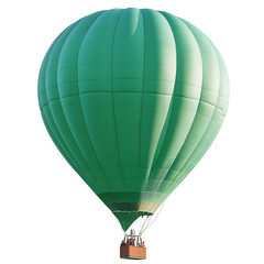 Wall Mural - floated green hot-air balloon isolate on transparency background png