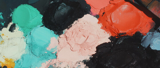 Poster - Exploring the varied textures of dried ink and matte colors in artistic creation