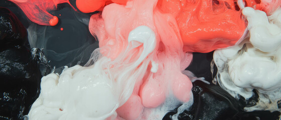 Poster - Vibrant dried ink textures with contrasting colors and a matte finish