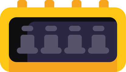 Fototapete - Yellow cable tv receiver showing five bars signal strength icon on white background