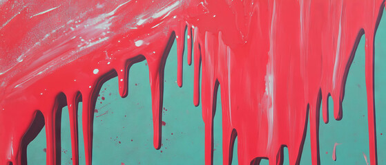 Poster - Bright contrast and dripping ink patterns create a striking visual texture
