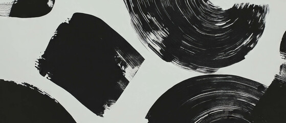 Aufkleber - Geometric black ink patterns on a smooth white background showcasing artistic design