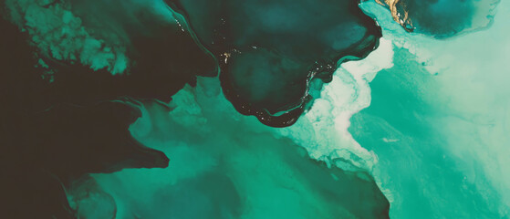 Poster - Vivid green ink textures create a stunning visual experience in smooth application