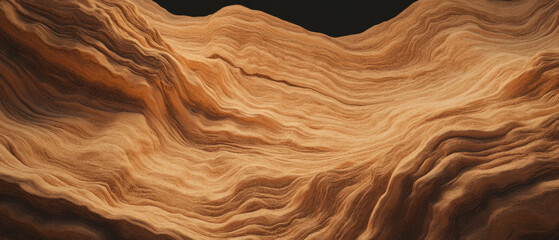 Poster - Swirling patterns of hand-drawn wood grain in light brown tones