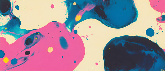 Aufkleber - Exploration of vibrant ink blots showcasing unique shapes and textures in various sizes