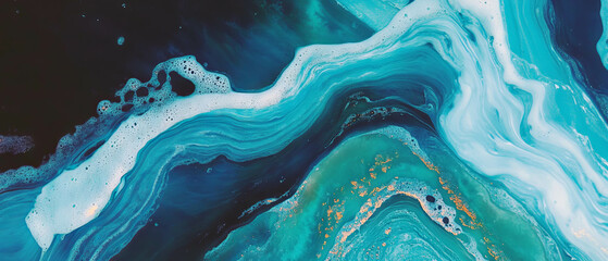 Aufkleber - Exploring the vibrant texture of ink and alcohol with swirling colors and unique patterns