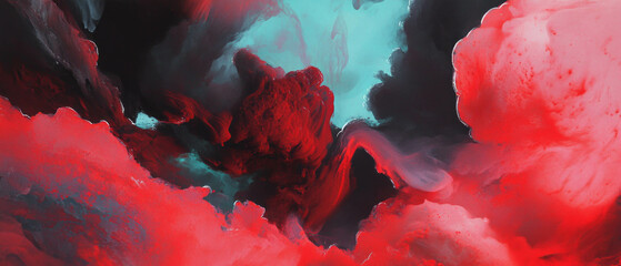 Poster - Vibrant ink textures with contrasting colors blend to create stunning visual effects