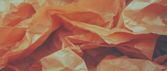 Poster - Wrinkled Kraft paper showing rich texture and vibrant ink colors in an artistic display