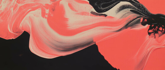 Poster - Bright red layered ink patterns create a dynamic visual experience with varied opacities