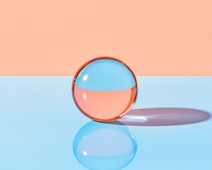 Aufkleber - Minimalist Gradient Sphere Modern Acrylic Art with Reflective Surface - Creative Visuals for Digital Marketing and Innovative Design Studios