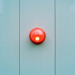 Aufkleber - Modern Minimalist Safety Design Red Emergency Alarm on Smooth Wall Surface - Urban Safety and Business Innovation in Crisis Readiness