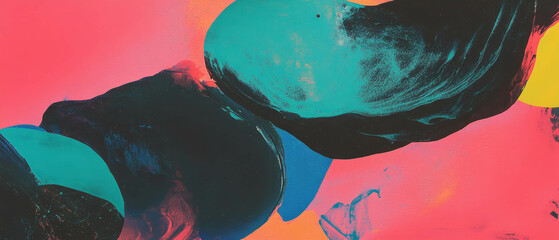 Poster - Exploration of negative space in contrasting ink patterns and vibrant colors