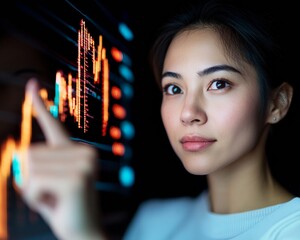 Aufkleber - Contemporary Tech-Infused Professional Collaboration Diverse Young Team Analyzing Crypto Trends and Digital Charts in Modern Sleek Office for Innovative Fintech Solutions