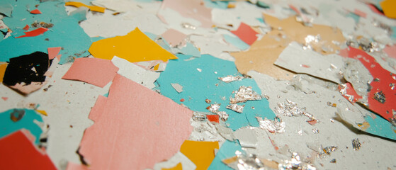 Poster - Colorful textured paper featuring metallic flakes in a vibrant arrangement