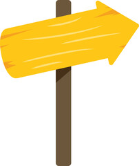 Poster - blank wooden signpost pointing right with empty space for custom text