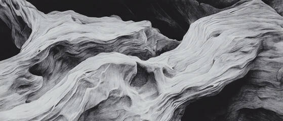 Poster - Captivating pencil drawing showcasing intricate wood texture and fine gray lines