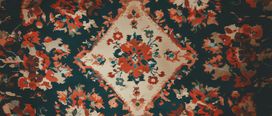 Poster - Elegant Persian rug showcasing intricate designs and luxurious texture in vibrant colors