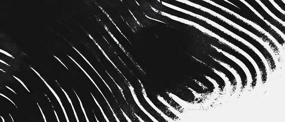 Poster - Intricate patterns of black ink on white background creating flowing textures and lines