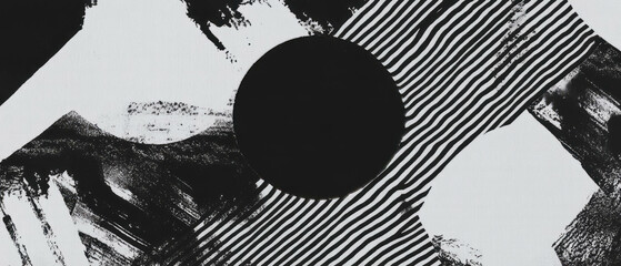 Aufkleber - Unique printed black ink patterns on a white background showcasing artistic textures